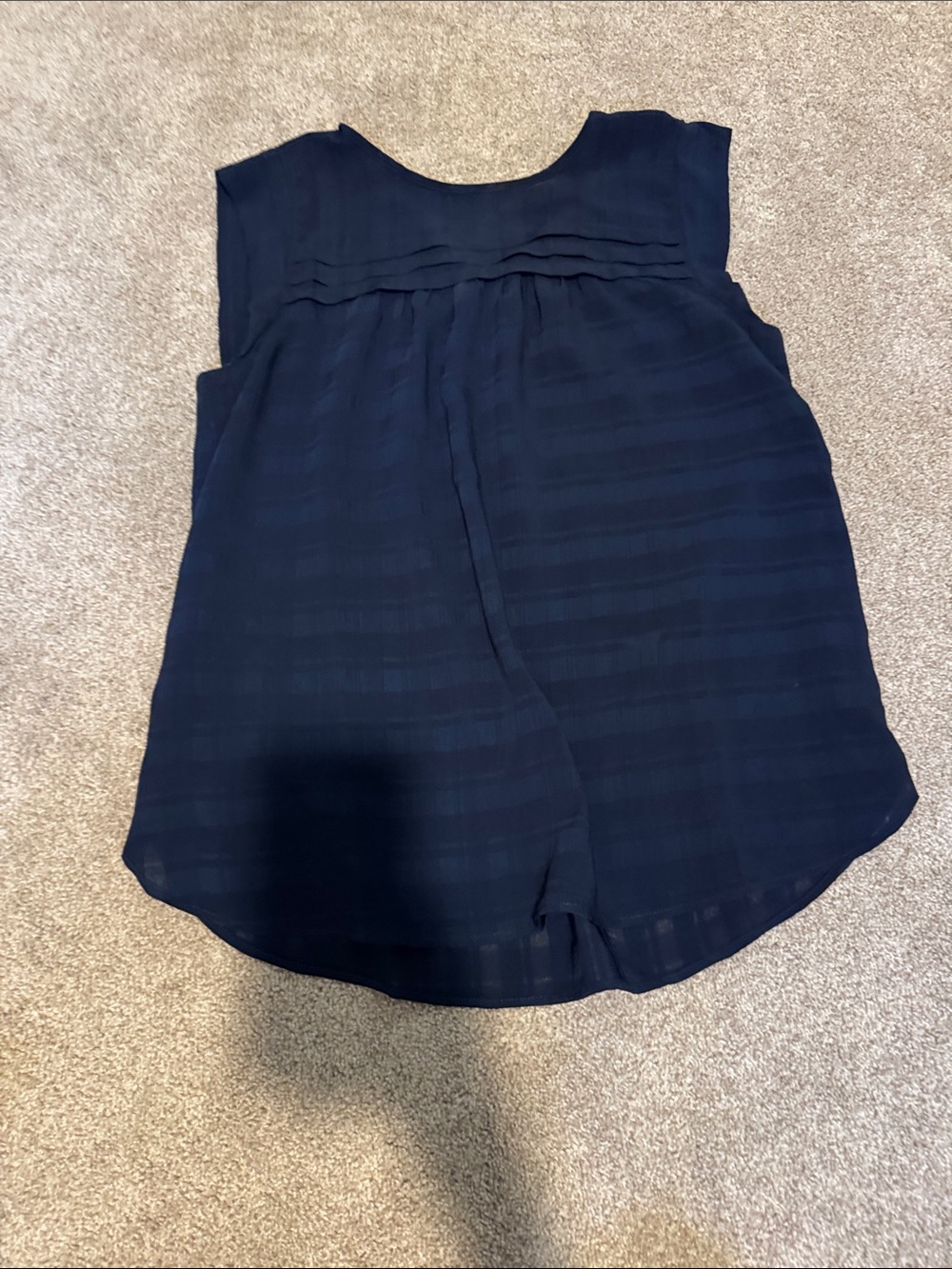 LOFT Navy Sleeveless Pintuck Camisole